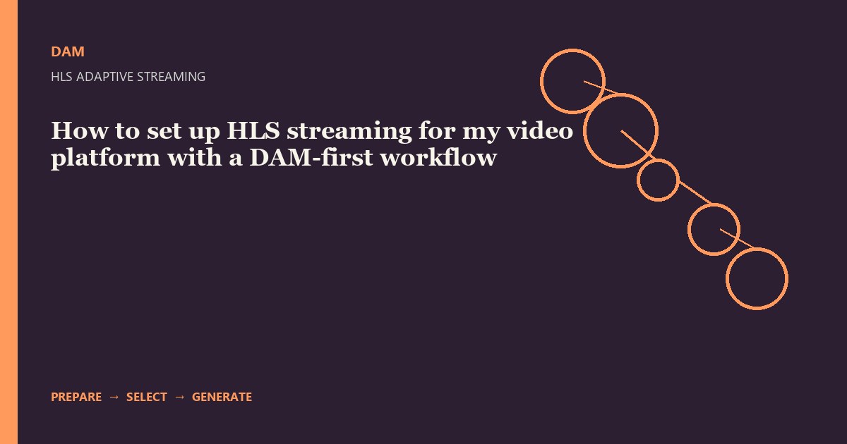 How to set up HLS streaming for my video platform with a DAM-first workflow