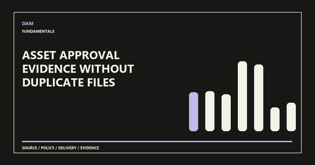 Asset approval evidence without duplicate files